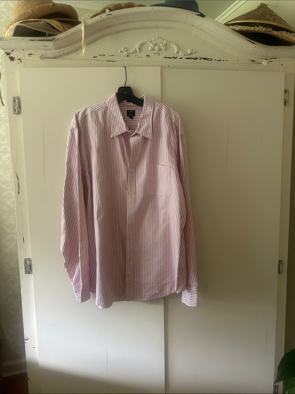 J. Crew Pink and White Striped Men's Dress Shirt